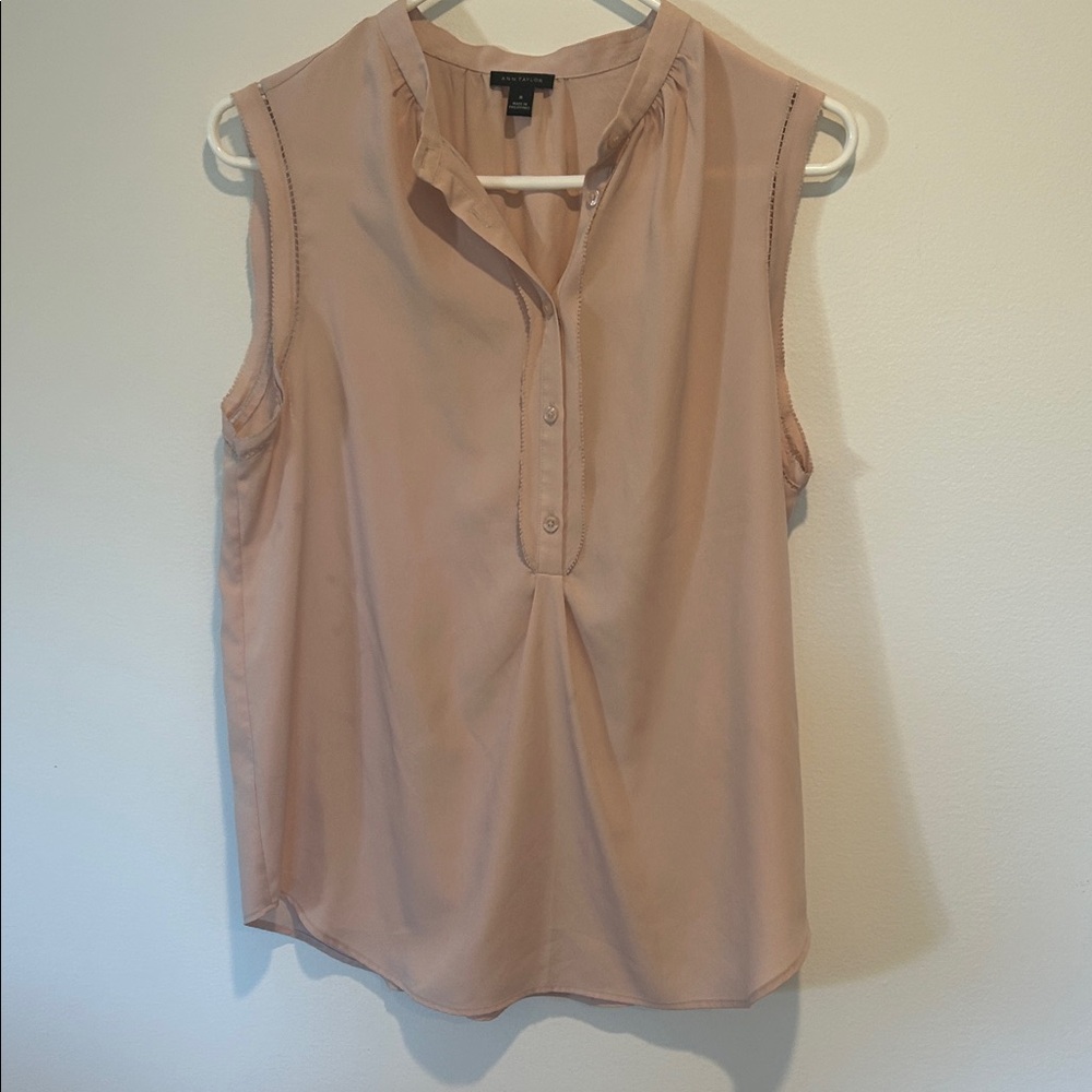 Ann Taylor Blush Sleeveless Blouse